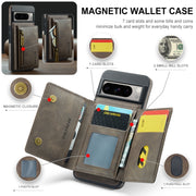 For Google Pixel 8 Pro DG.MING M5 Series Zip RFID Multi Card Detachable Leather Phone Case(Coffee)