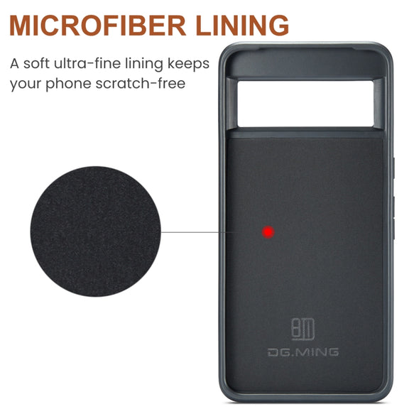 For Google Pixel 8 Pro DG.MING M5 Series Zip RFID Multi Card Detachable Leather Phone Case(Coffee)
