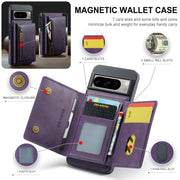 For Google Pixel 8 Pro DG.MING M5 Series Zip RFID Multi Card Detachable Leather Phone Case(Purple)