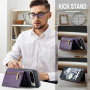 For Google Pixel 8 Pro DG.MING M5 Series Zip RFID Multi Card Detachable Leather Phone Case(Purple)