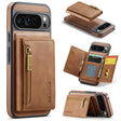 For Google Pixel 9 Pro XL DG.MING M5 Series Zip RFID Multi Card Detachable Leather Phone Case(Brown) - Google Cases by DG.MING | Online Shopping South Africa | PMC Jewellery | Buy Now Pay Later Mobicred