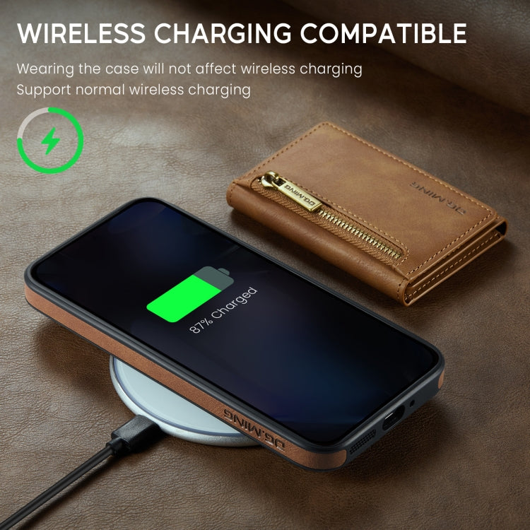 For Google Pixel 9 Pro XL DG.MING M5 Series Zip RFID Multi Card Detachable Leather Phone Case(Brown)