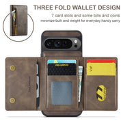 For Google Pixel 9 Pro XL DG.MING M5 Series Zip RFID Multi Card Detachable Leather Phone Case(Coffee)