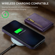 For Google Pixel 9 Pro XL DG.MING M5 Series Zip RFID Multi Card Detachable Leather Phone Case(Purple)