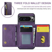 For Google Pixel 9 Pro XL DG.MING M5 Series Zip RFID Multi Card Detachable Leather Phone Case(Purple)