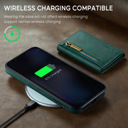 For Google Pixel 9 Pro XL DG.MING M5 Series Zip RFID Multi Card Detachable Leather Phone Case(Green)