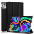 For Lenovo Tab M11/ Xiaoxin Pad 11 2024 Custer Texture 3-Fold Holder Leather Smart Tablet Case(Black) - Lenovo by PMC Jewellery | Online Shopping South Africa | PMC Jewellery | Buy Now Pay Later Mobicred