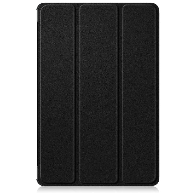 For Lenovo Tab M11/ Xiaoxin Pad 11 2024 Custer Texture 3-Fold Holder Leather Smart Tablet Case(Black)