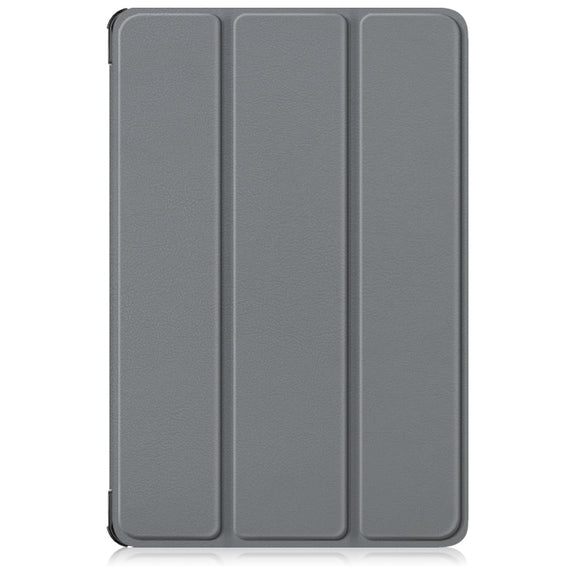 For Lenovo Tab M11/ Xiaoxin Pad 11 2024 Custer Texture 3-Fold Holder Leather Smart Tablet Case(Grey)