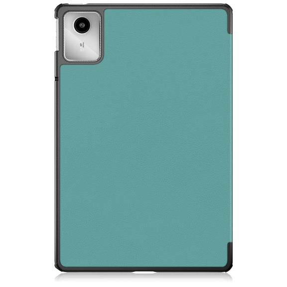 For Lenovo Tab M11/ Xiaoxin Pad 11 2024 Custer Texture 3-Fold Holder Leather Smart Tablet Case(Green)