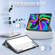 For Lenovo Tab M11/ Xiaoxin Pad 11 2024 Custer Texture 3-Fold Holder Leather Smart Tablet Case(Green)