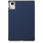 For Lenovo Tab M11/ Xiaoxin Pad 11 2024 Custer Pure Color 3-folding Leather Smart Tablet Case(Dark Blue)