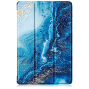 For Lenovo Tab M11/ Xiaoxin Pad 11 2024 Custer Painted 3-Fold Holder Leather Smart Tablet Case(Waves)