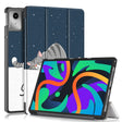 For Lenovo Tab M11/ Xiaoxin Pad 11 2024 Custer Painted 3-Fold Holder Leather Smart Tablet Case(Lazy Cat) - free shipping - PMC Jewellery - Order now!