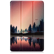 For Lenovo Tab M11/ Xiaoxin Pad 11 2024 Custer Coloured Drawing 3-folding Leather Smart Tablet Case(Sunset)