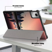 For Lenovo Tab M11/ Xiaoxin Pad 11 2024 Custer Coloured Drawing 3-folding Leather Smart Tablet Case(Sunset)