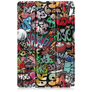 For Lenovo Tab M11/ Xiaoxin Pad 11 2024 Custer Coloured Drawing 3-folding Leather Smart Tablet Case(Graffiti)