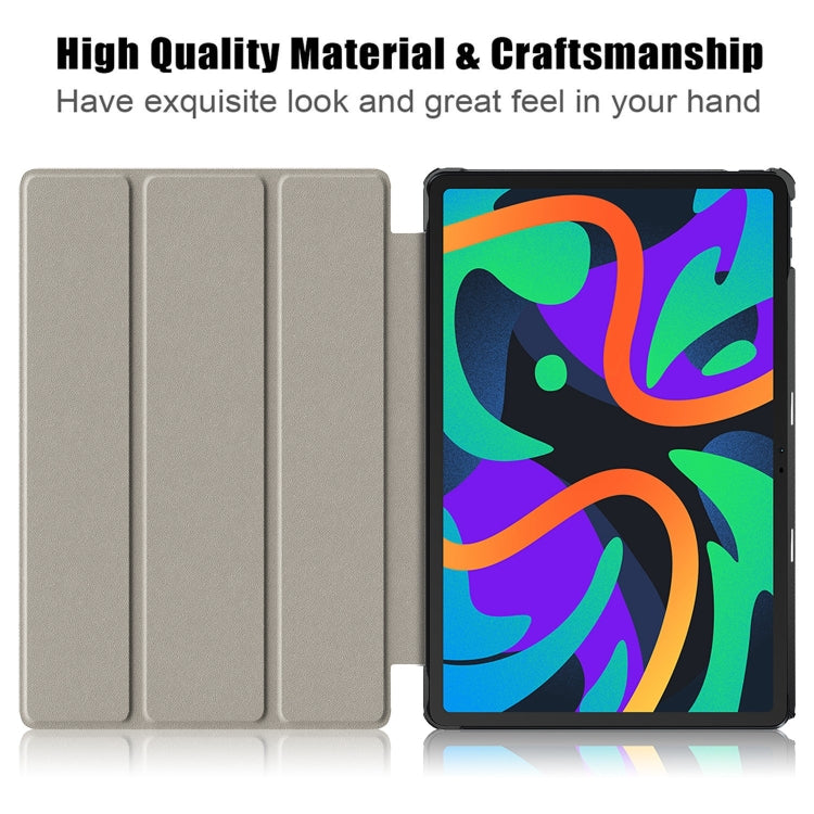 For Lenovo Tab M11/ Xiaoxin Pad 11 2024 Custer Coloured Drawing 3-folding Leather Smart Tablet Case(Graffiti)