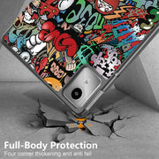 For Lenovo Tab M11/ Xiaoxin Pad 11 2024 Custer Coloured Drawing 3-folding Leather Smart Tablet Case(Graffiti)