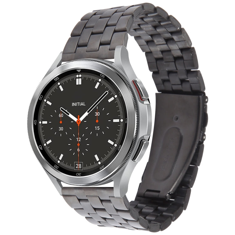 22mm Universal Five Beads Stainless Steel Watch Band(Black)