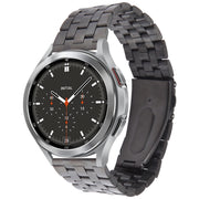 22mm Universal Five Beads Stainless Steel Watch Band(Black)