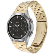 22mm Universal Five Beads Stainless Steel Watch Band(Gold)