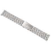 22mm Universal Five Beads Stainless Steel Watch Band(Silver Gold)