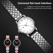 22mm Universal Five Beads Stainless Steel Watch Band(Black)