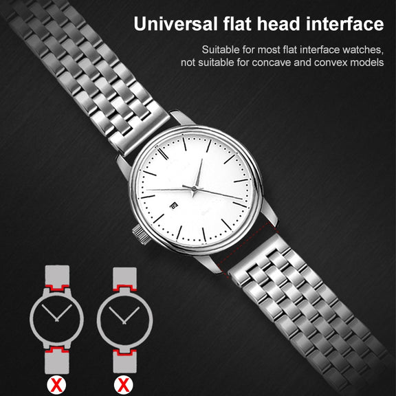 22mm Universal Five Beads Stainless Steel Watch Band(Rose Gold)