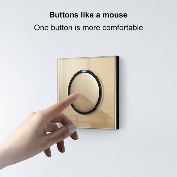 86mm Round LED Tempered Glass Switch Panel, Gold Round Glass, Style:One Open Multiple Control