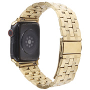 For Apple Watch SE 40mm 22mm Ultra-thin Five Beads Stainless Steel Watch Band(Gold)