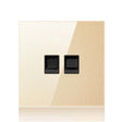 86mm Round LED Tempered Glass Switch Panel, Gold Round Glass, Style:Telephone-Computer Socket - free shipping - PMC TechLife - Order now!