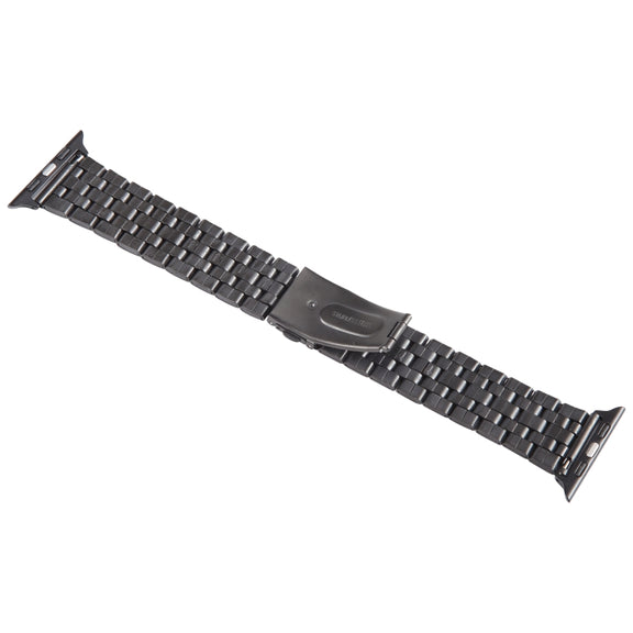For Apple Watch 42mm 22mm Ultra-thin Five Beads Stainless Steel Watch Band(Black)