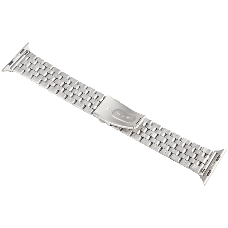 For Apple Watch 38mm 22mm Ultra-thin Five Beads Stainless Steel Watch Band(Silver)