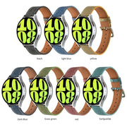 20mm Universal Denim Leather Buckle Watch Band(Grass Green)