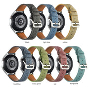 20mm Universal Denim Leather Buckle Watch Band(Grass Green)