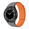 For Samsung Galaxy Watch 6 / 5 / 4 Magnetic Loop Silicone Watch Band(Grey Orange) - Watch Bands by PMC TechLife | Online Shopping South Africa | PMC TechLife