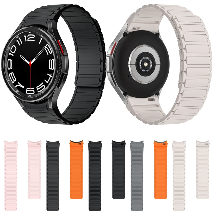 For Samsung Galaxy Watch 6 / 5 / 4 Magnetic Loop Silicone Watch Band(Grey Orange)