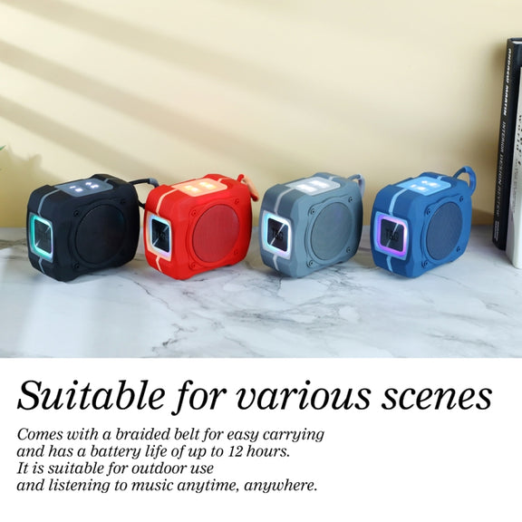 T&G TG661 Colorful LED Portable Outdoor Wireless Bluetooth Speaker(Grey)