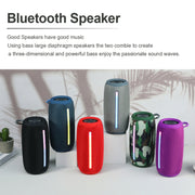 T&G TG663 Portable Colorful LED Wireless Bluetooth Speaker Outdoor Subwoofer(Black)
