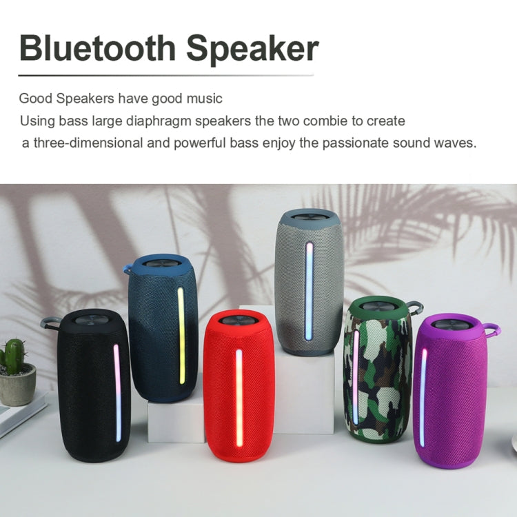 T&G TG663 Portable Colorful LED Wireless Bluetooth Speaker Outdoor Subwoofer(Camouflage)