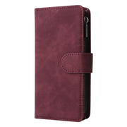 For Xiaomi Redmi Note 13 5G Multifunctional Frosted Zipper Wallet Leather Phone Case(Wine Red)