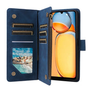 For Xiaomi Redmi 13C 4G Global Multifunctional Frosted Zipper Wallet Leather Phone Case(Blue)