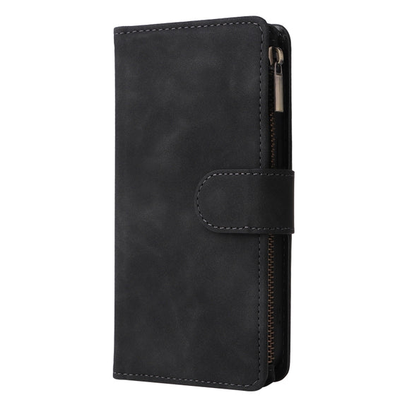 For Xiaomi Redmi Note 13 Pro 4G Multifunctional Frosted Zipper Wallet Leather Phone Case(Black)