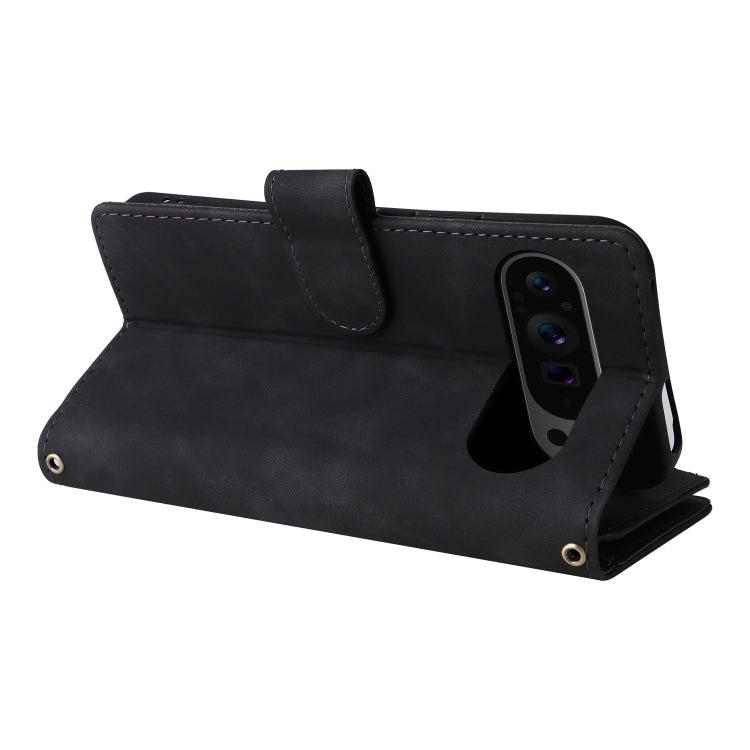 For Google Pixel 9 Pro Multifunctional Multi-Card Wallet Phone Leather Case(Black)