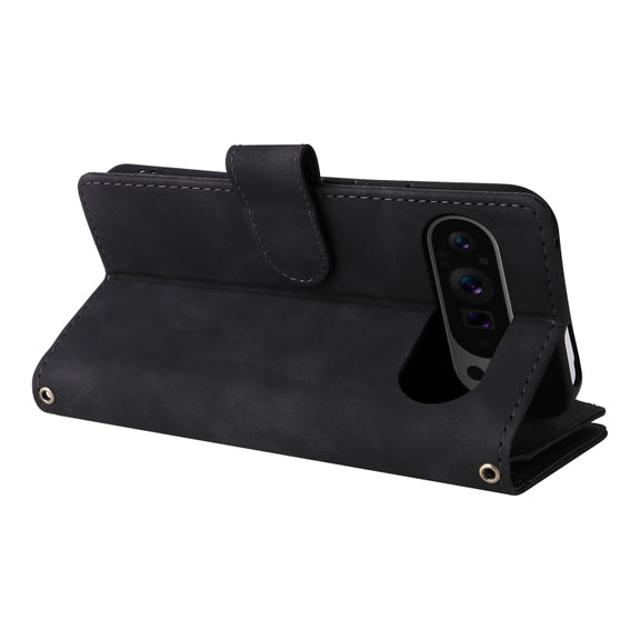 For Google Pixel 9 Pro Multifunctional Multi-Card Wallet Phone Leather Case(Black)