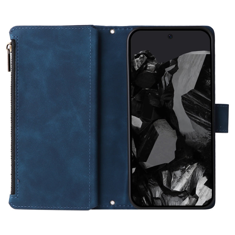 For Google Pixel 9 Pro Multifunctional Multi-Card Wallet Phone Leather Case(Blue)