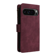 For Google Pixel 9 Pro Multifunctional Multi-Card Wallet Phone Leather Case(Wine Red)