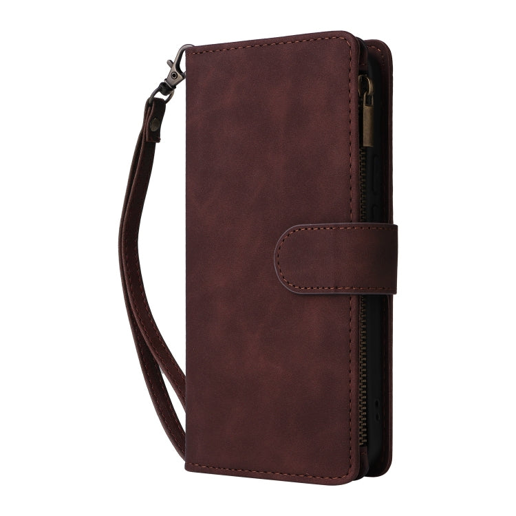 For Google Pixel 9 Pro Multifunctional Multi-Card Wallet Phone Leather Case(Coffee)