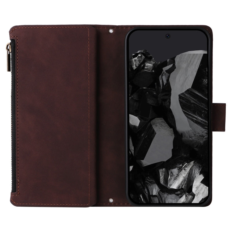 For Google Pixel 9 Pro Multifunctional Multi-Card Wallet Phone Leather Case(Coffee)